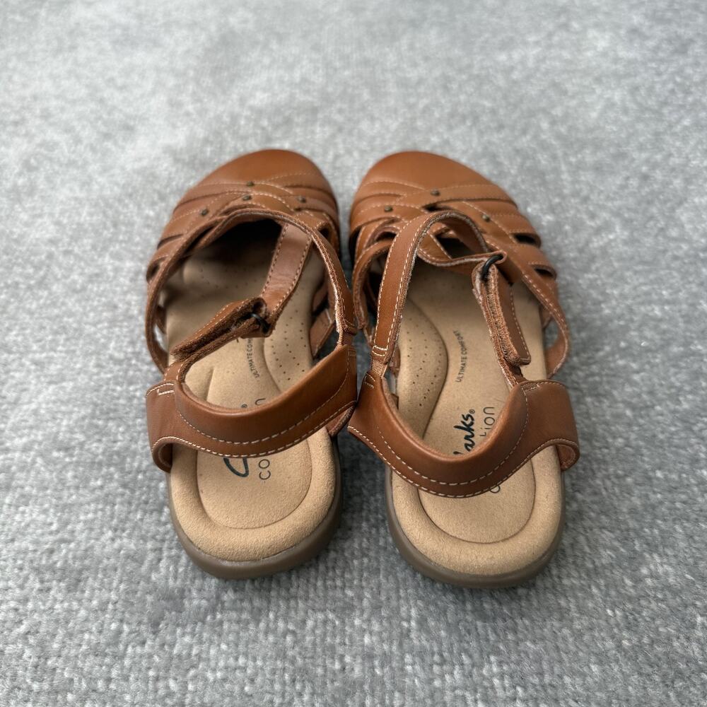 Clarks Collection Sandals Womens Size 6.5 Brown Fisherman Comfort Strappy Shoes - Picture 4 of 14